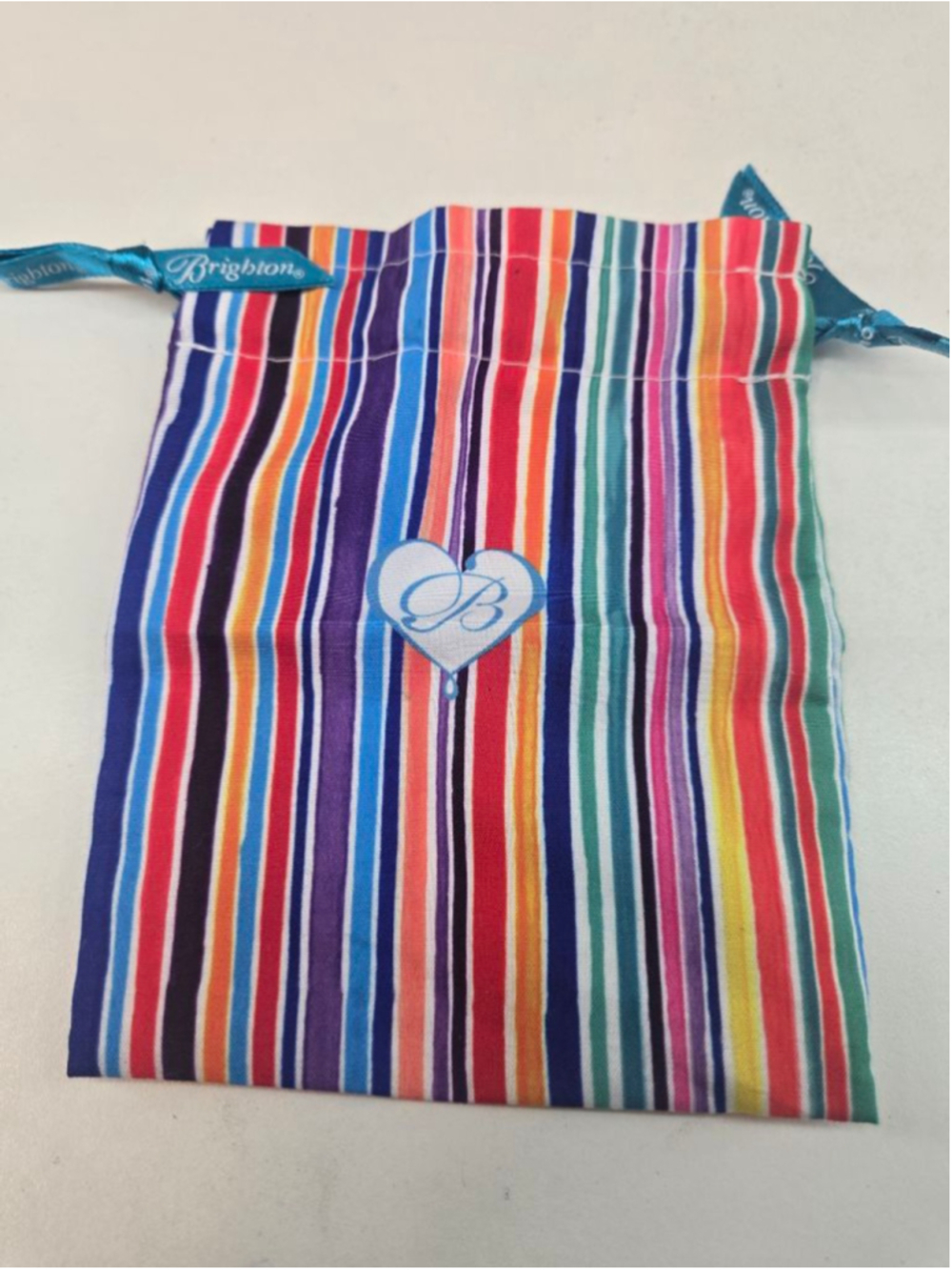Brighton Striped Rainbow Cosmetic Jewelry Duster Drawstring Bag Multi-color